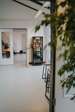 A large refrigerator with drinks