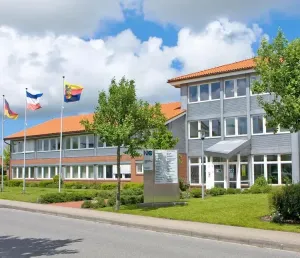 Exterior view of the business incubator building.