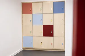 Built-in cupboard with lockers.